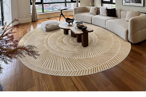 Modern Art Round Carpet Fluffy Soft Spiral Stripes Rug for Living Room and Bedroom