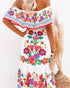 Elegant One-shoulder Short-sleeved Dress For Women Fashion Splicing Floral Print Dresses