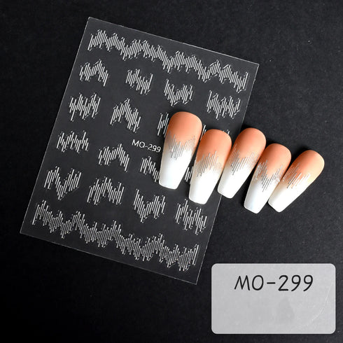 5D Embossed Nail Art Stickers - Semi-Transparent White Bowknots Adhesive Sliders for Creative Manicure Decorations and Nail Art Accessories