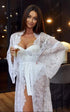 Lace Wedding Robe Floor Length Long Sleeve Bridal Gown For Honeymoon And Wedding Day