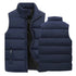 Men's Warm Sleeveless Vest Jacket for Winter - Casual Waterproof Zipper Coat with Stand-up Collar for Autumn Adventures