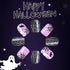 24pcs Halloween-Themed Short Square Press-On Nails with Fun Ghost, Bat, and Spider Web Designs - Perfect Fake Nail Set for Women and Girls
