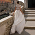 YunShang Sexy Sleeveless Wedding Dress High Split Lace Appliques A-Line Bride Gown