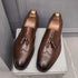 Luxury Black Low Heeled Tassels Loafers for Men Business Dress Shoes
