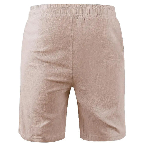Men's Cotton Linen Shorts Pants Summer Breathable Trousers Fitness Streetwear