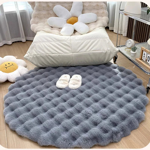Nordic Round Carpets Plush Floor Mat Soft Area Rugs Shaggy Indoor Decor