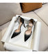 Comemore White Wedding Bridesmaid Satin Pumps with Rhinestones