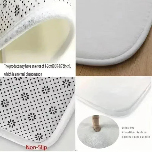 Non-Slip Soft Machine Washable Bohemian Floral Living Room Carpet Rug