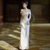 Elegant Floor-Length Wedding Dress with One-Shoulder Style