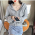 Hooded Spring Jacket for Women Short Summer Thin Zipper Cardigan Loose Work Casual Top