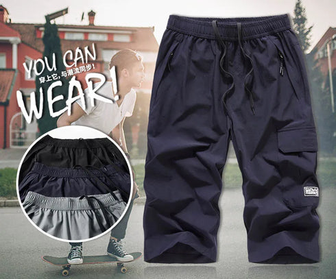 Men's Summer Quick Dry 3/4 Pants Lightweight Capri Shorts for Hiking Fishing Travel Casual Gym