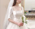 Wedding Dress Bridal Gown Ball Gown Silhouette With Lace Up Back Plus Size Half Sleeve Embroidered Organza