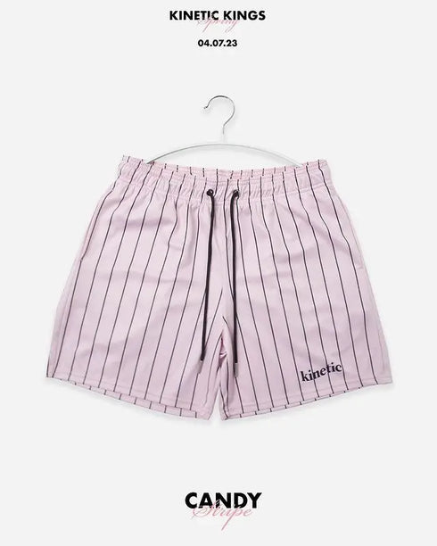 Striped Pattern Casual Shorts for Men's Fitness and Basketball