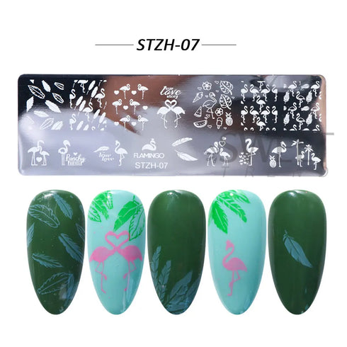 Winter Wonderland Nail Art Stamping Plate with Snowflake, Butterfly, and Rose Leaf Designs - Perfect for DIY Christmas Nail Polish Printing Template Tool