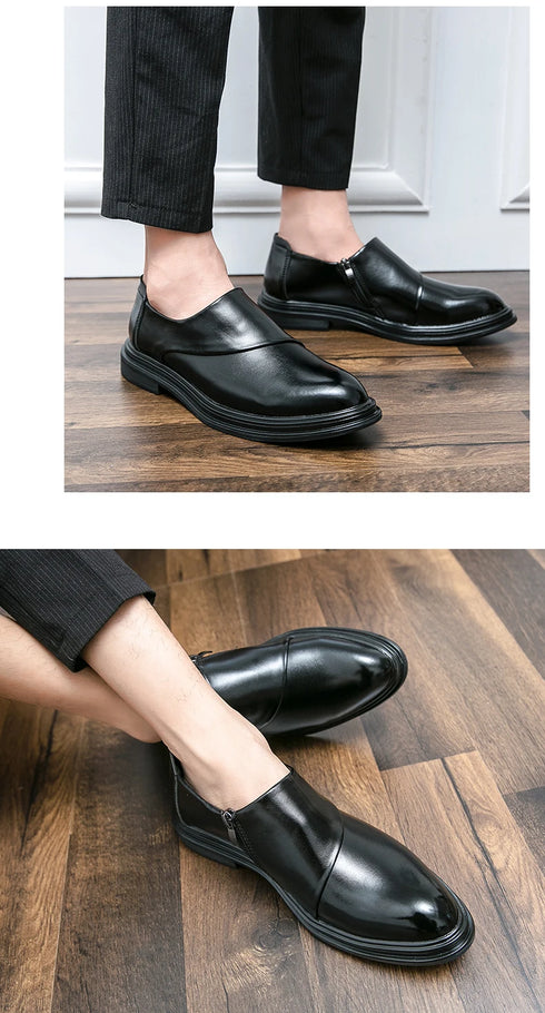 Fashion Men's Dress Shoes Formal Loafers Leather Wedding Shoes for Men