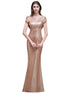 Sequined Bridesmaid Dresses Mermaid Style With Short Sleeves And O Neck For Summer Formal Wedding Party
