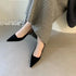 Elegant Pointed Toe Slingback Sandals Low Heel Mules