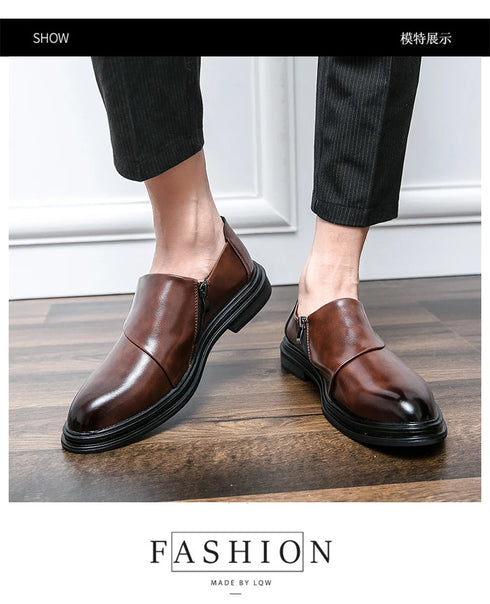 Fashion Men's Dress Shoes Formal Loafers Leather Wedding Shoes for Men