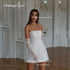 Elegant A-Line Mini Wedding Dress Strapless Sequined Vintage Style