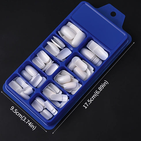 Elegant Medium Trapezoid Acrylic Press-On Nails - Full Cover Artificial Fingernails for Parties - 100pcs Extension Fake Nail Tips