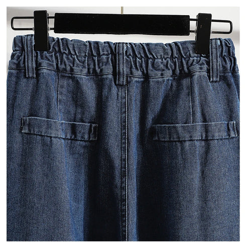 Women Casual Jeans Korean Style Streetwear Loose High Waist Denim Pants