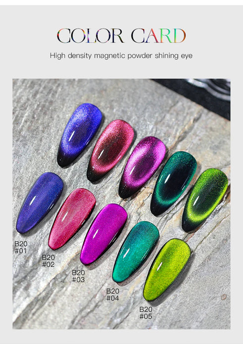 Magnetic Cat Eye Nail Gel Polish - 15ml 9D Shiny Galaxy Effect Soak Off Varnish for Stunning Nail Art, Long Lasting Manicure Essential