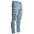 Men's Slim Fit Stretch Jeans Multi Pocket Cargo Trousers