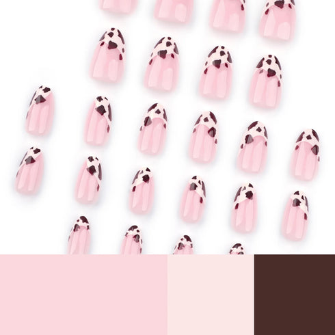 Charming 3D Flower Press on Nail Art with Cute Leopard Print Design - Stylish Almond Shape Ballet False Nails for Daily and Vacation Manicure