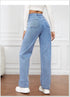 Denim Jeans Women Straight Pants High Waist Loose Basics Ankle Length Y2k Streetwear Slight Stretch