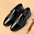 Italian Buckle Loafers for Men Stylish Leather Casual Dress Shoes for Business and Leisure
