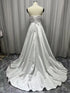 Customized Plus Size A Line Satin Strapless Wedding Dress Gowns
