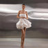 Strapless Mini Prom Dress Satin Backless Illusion A Line Party Cocktail Dress
