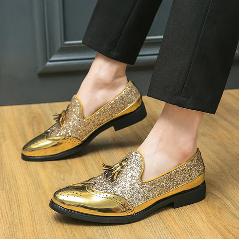 Luxury Oxford Shoes for Men - Height Increasing Patent Leather Formal Loafers for Office and Wedding Occasions, Plus Size Available