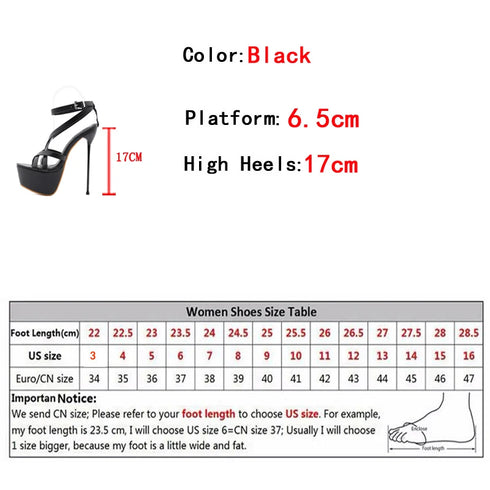 Sexy Platform Sandals Women Strappy Thin High Heels