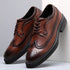 Elegant Men's Formal Dress Brogue Shoes - Slip-On British Gentleman Oxfords for Weddings and Special Occasions