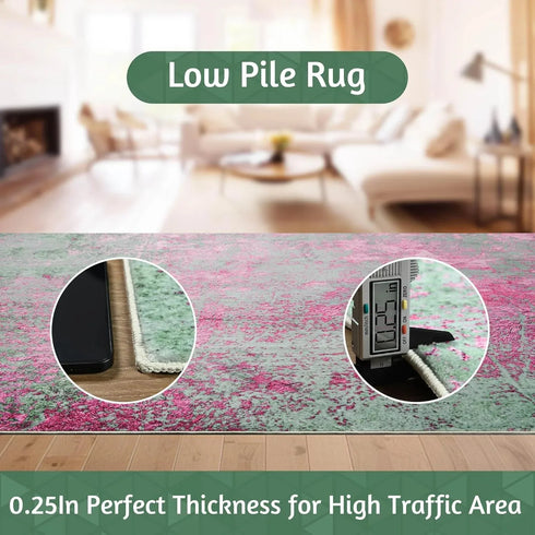 Faux Cashmere Printed Carpet Abstract Collection Soft Modern Rugs for Living Room and Bedroom Home Decor