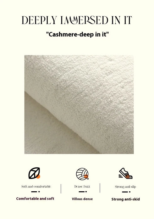 Cashmere Imitated French Oval Bed Rug for Living Room and Study, Dirt Resistant Non-Slip Carpet