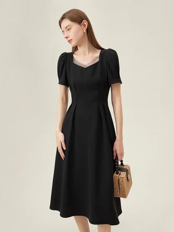 FSLE Swan Dress French Style High Waist Dress for Women