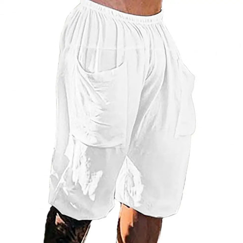 Fashion Summer Men's Linen Shorts Cargo Beach Shorts for Men