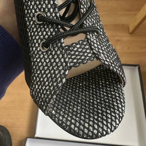Sexy High Heels Hollow Mesh Sandals for Summer Fashion Comfort Peep Toe Stilettos Jazz Dance Female Shoes Plus Size