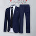1 Set Men Jacket Pants Solid Color Turndown Collar Slim Fit Business Suit Set for Wedding Office