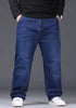 Plus Size Mens Jeans Loose Denim Straight Leg Stretch Casual Trousers