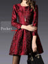 Autumn Long Sleeve Jacquard Dress Casual Party A-line Style