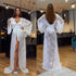 Lace Wedding Robe Floor Length Long Sleeve Bridal Gown For Honeymoon And Wedding Day