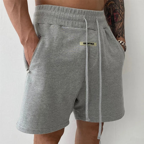 Men's Shorts High Street Retro Casual Fashion Cotton Double Zipper Five Point Pants Summer Sports Fitness Loose Shorts