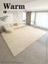 Minimalist Beige Art Stripe Carpet Soft Large Area Rug for Bedroom and Living Room Decor