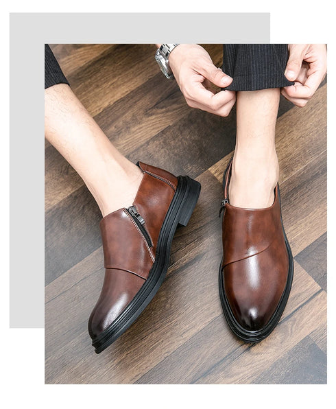 Fashion Men's Dress Shoes Formal Loafers Leather Wedding Shoes for Men