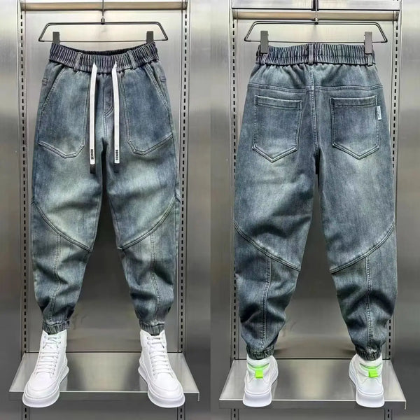 Blue Denim Loose Harem Pants Casual Spring Autumn Clothing