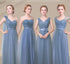 Elegant Sleeveless Tulle A-Line Bridesmaid Dress With Satin Belt And Lace Up Bow For Weddings