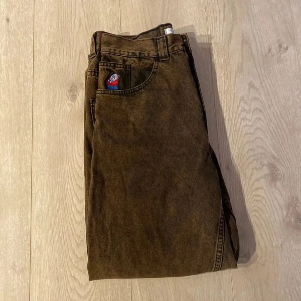 Harajuku Polar Big Boy Baggy Jeans Y2K Pants for Men Clothing